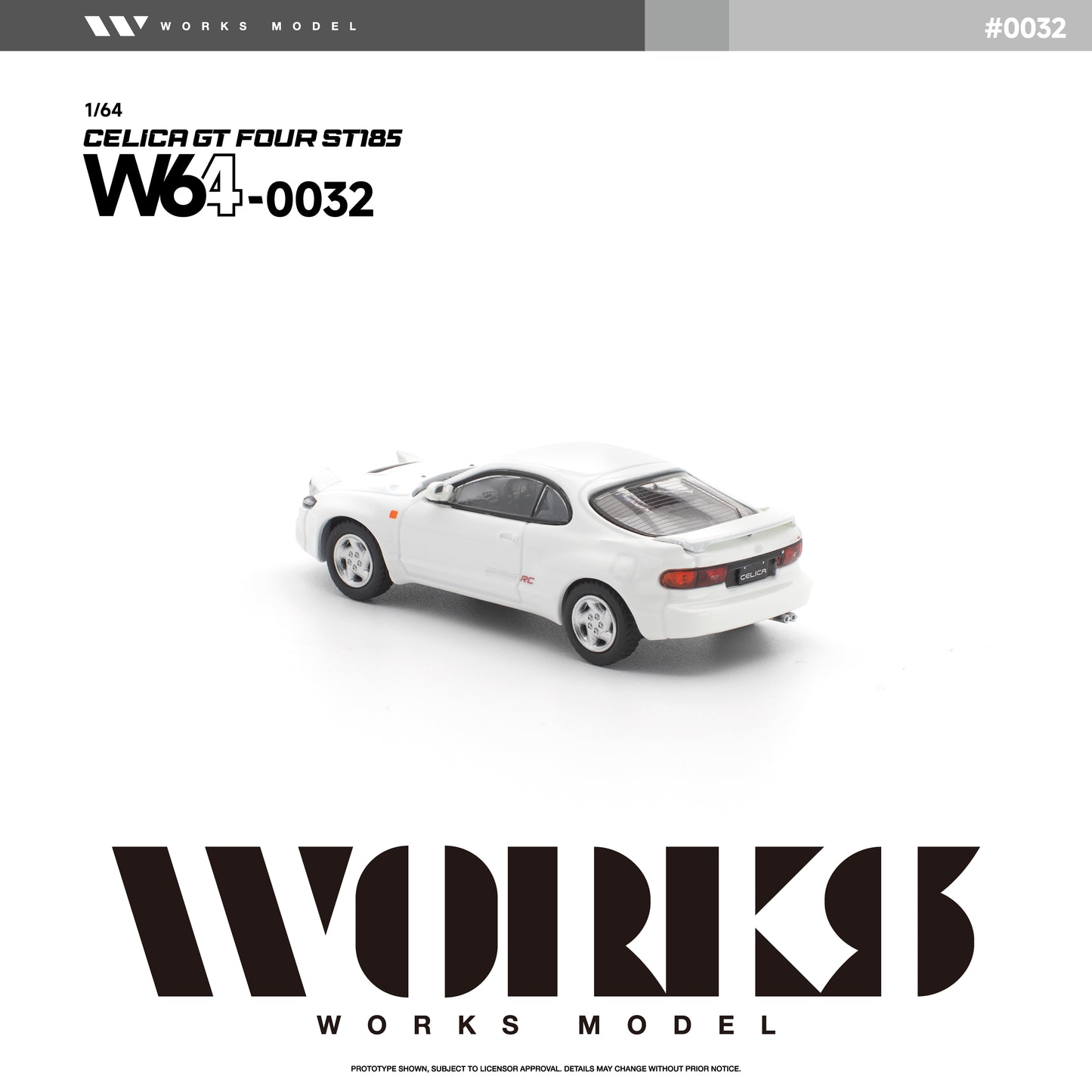 (PRE-ORDER) WORKS 1:64 TOYOTA CELICA GT FOUR ST185 WHITE W640032