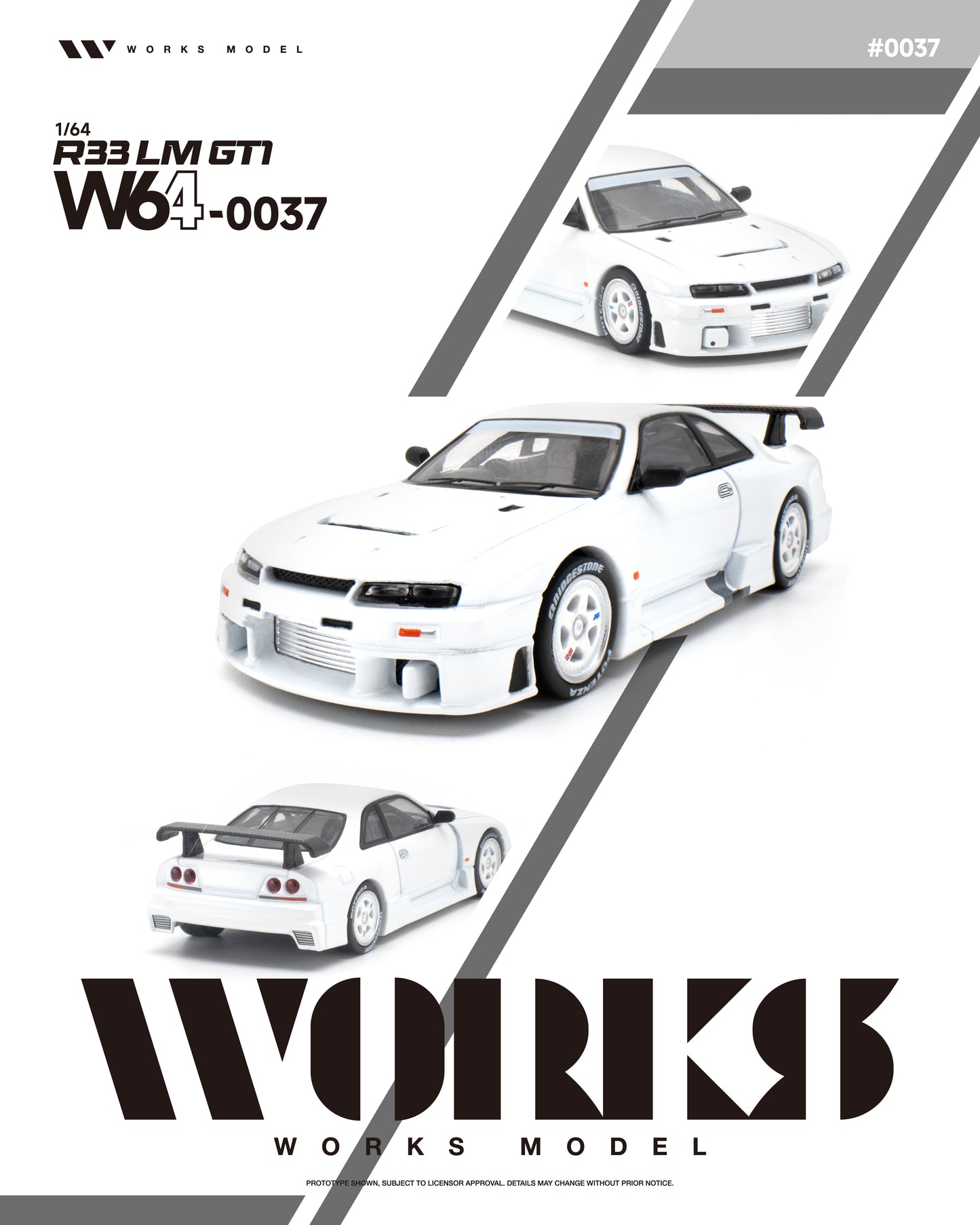 (PRE-ORDER) WORKS 1:64 R33 LM 1995 GT1 WHITE W640037