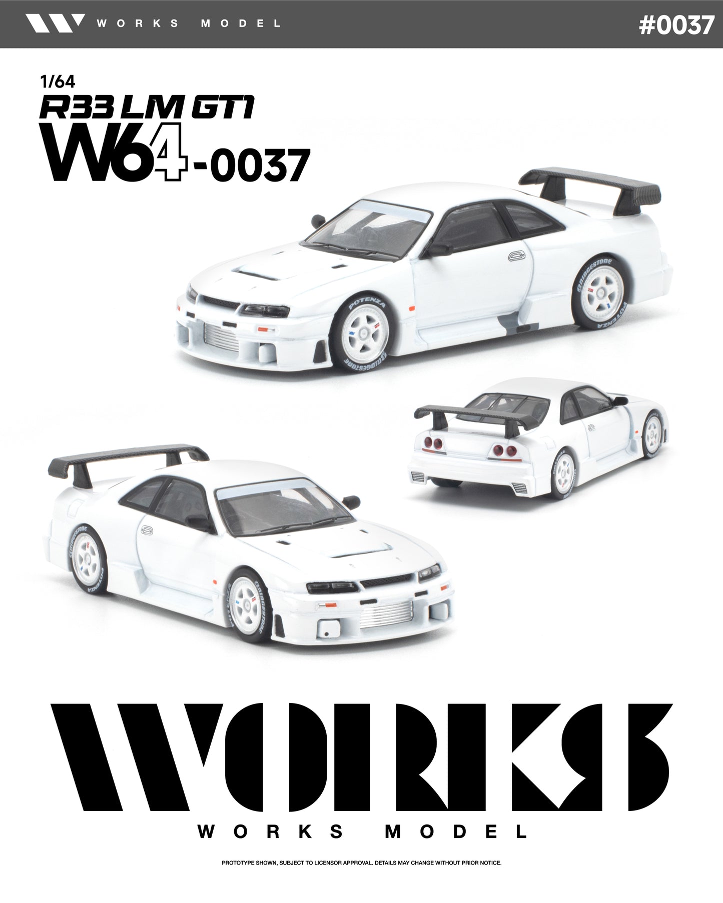 (PRE-ORDER) WORKS 1:64 R33 LM 1995 GT1 WHITE W640037