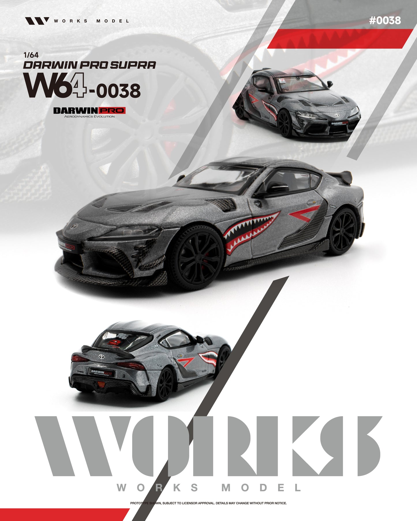 (PRE-ORDER) WORKS 1:64 DARWIN PRO SUPRA CARBON GREY W640038