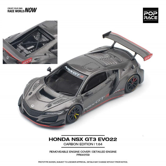 (PRE-ORDER) POPRACE 1:64 HONDA NSX GT3 EVO22 CARBON EDITION PR640159