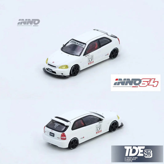 (PRE-ORDER) INNO64 1:64 Honda Civic TYPE-R (EK9) White Thailand Diecast Expo 2025 IN64-EK9-TDE25