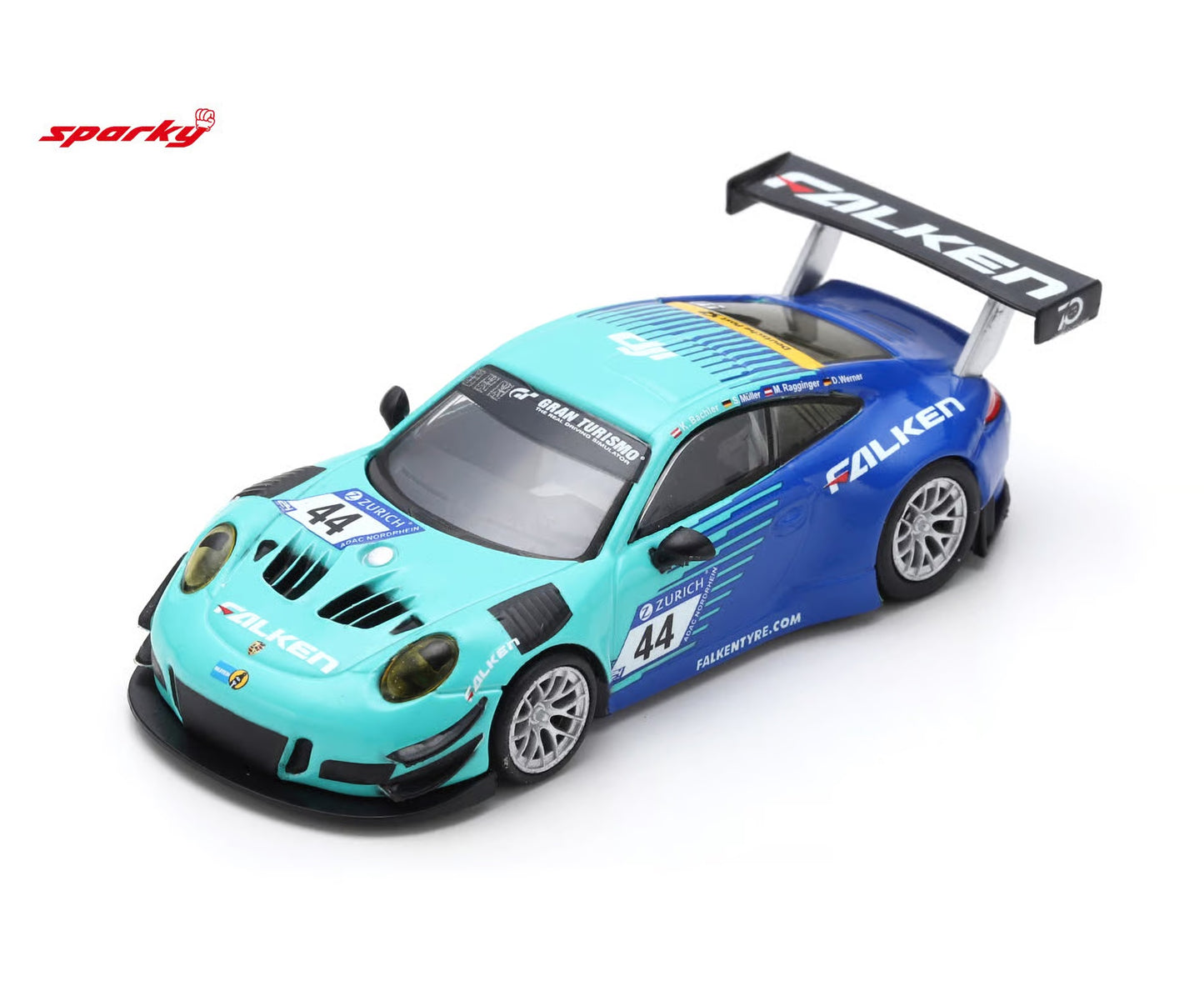 (PRE-ORDER) SPARK 1:64 Porsche 911 GT3 R No.44 Falken Motorsports 24H Nürburgring 2018 K. Bachler - S. Müller - M. Ragginger - D. Werner Y120