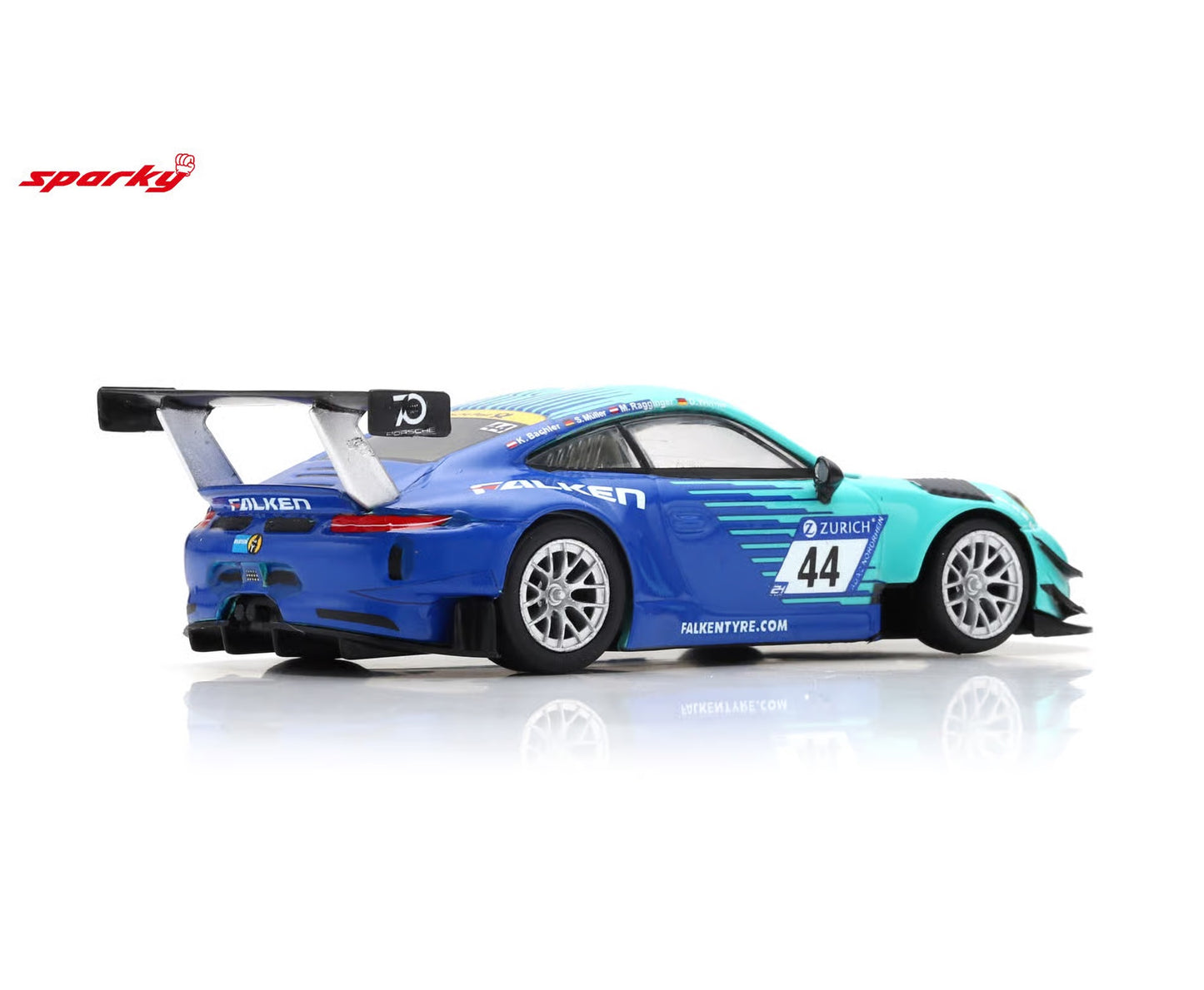 (PRE-ORDER) SPARK 1:64 Porsche 911 GT3 R No.44 Falken Motorsports 24H Nürburgring 2018 K. Bachler - S. Müller - M. Ragginger - D. Werner Y120