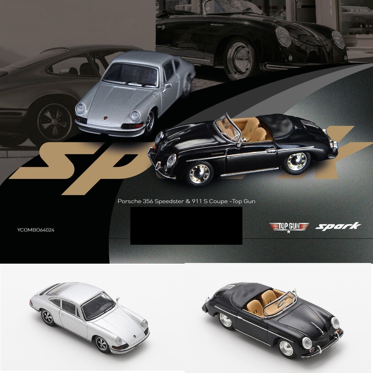 (PRE-ORDER) SPARKY x TINY 1:64 Porsche 356 Speedster & 911 S Coupe (Tiny Exclusive) YCOMBO64024