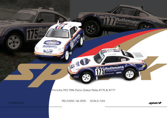 (PRE-ORDER) SPARKY x TINY 1:64 Porsche 953 1984 Paris-Dakar Rally #175 & #177 (Tiny Exclusive) YCOMBO64028