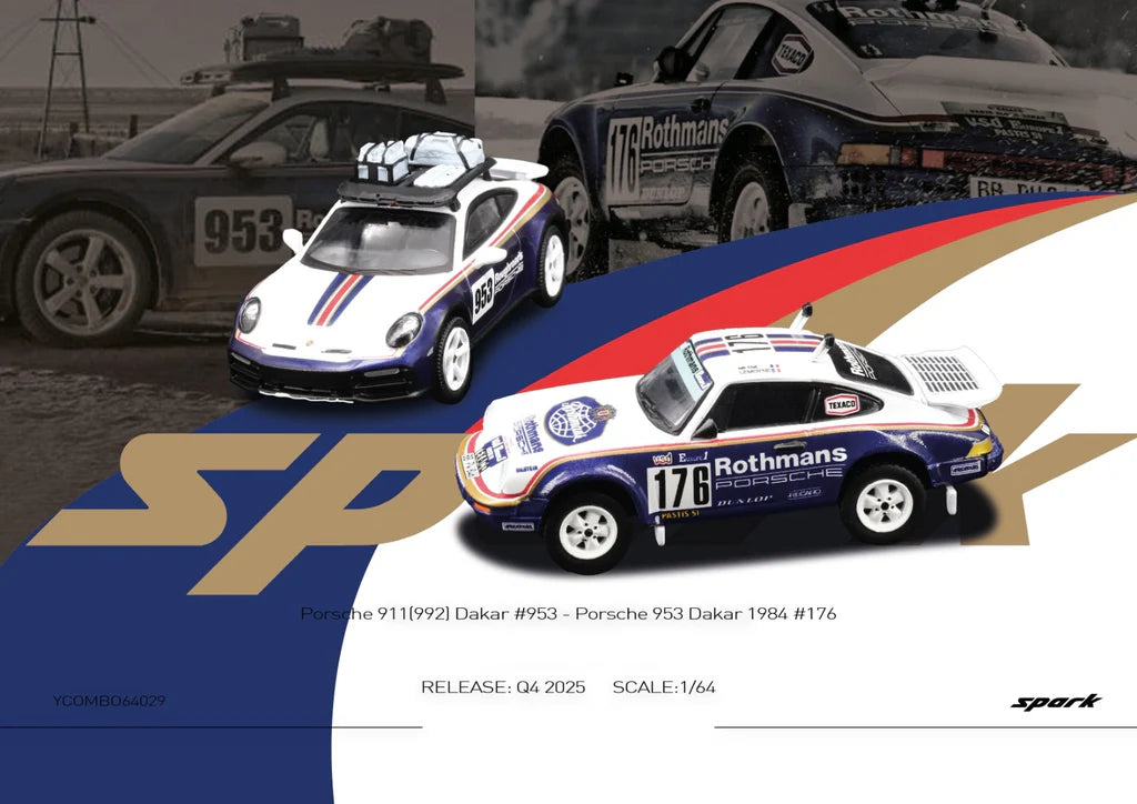 (PRE-ORDER) SPARKY x TINY 1:64 Porsche 911(992) Dakar #953 - Porsche 953 Dakar 1984 #176 (Tiny Exclusive) YCOMBO64029
