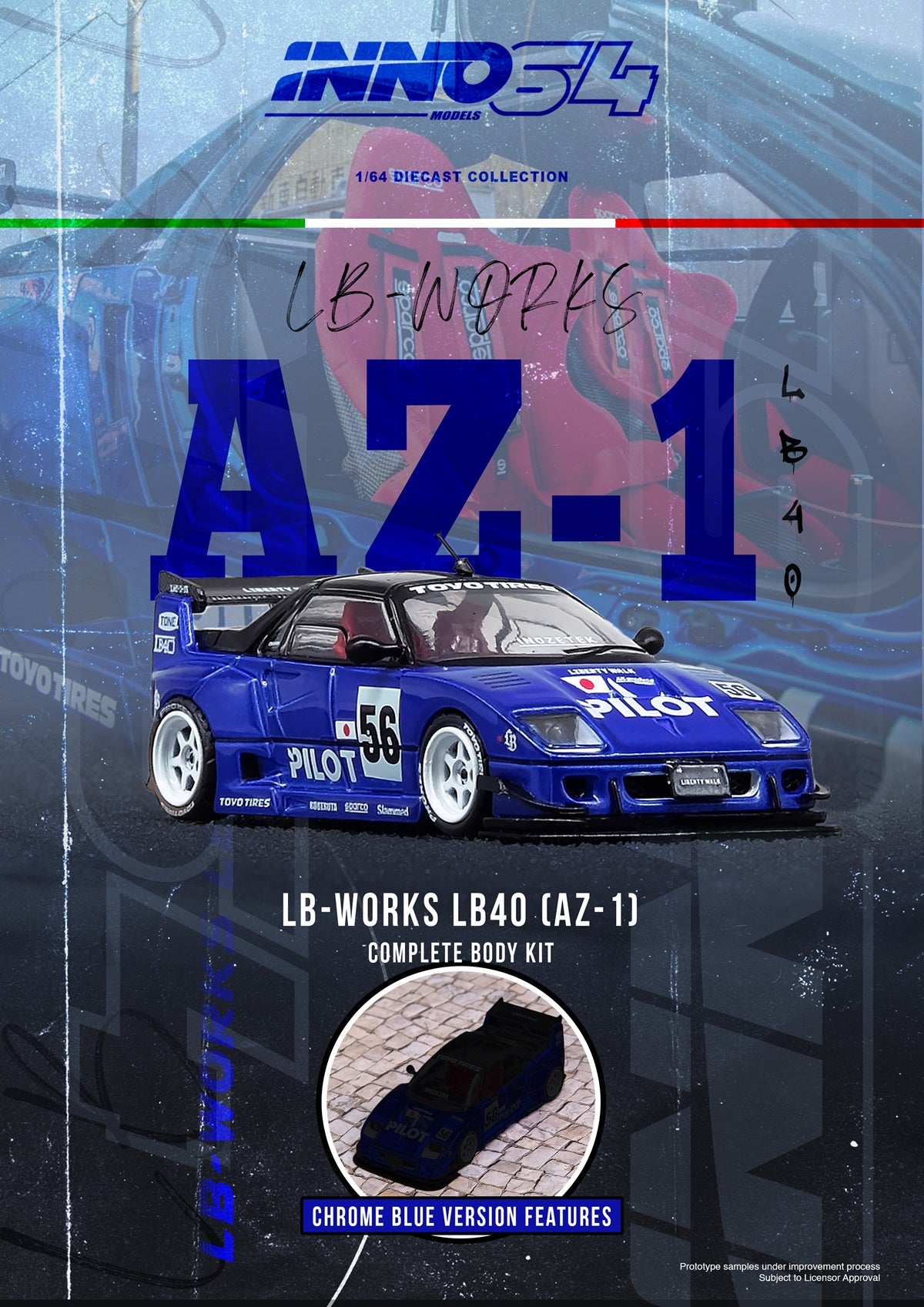 (PRE-ORDER) INNO64 1:64 MAZDA AZ-1 LIBERTY WALK LB40 "PILOT" IN64-LBWK-AZ1-01 **Chase cars are randomly packed**