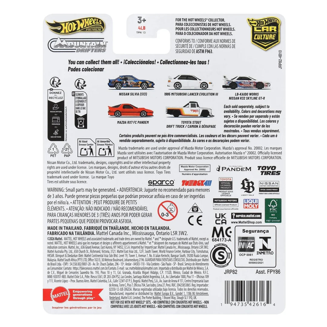 (PRE-ORDER) 2027 Hot Wheels 1:64 Premium Car Culture "A Case" Mountain Drifters Factory Sealed Case of 10 Cars FYP86-962A