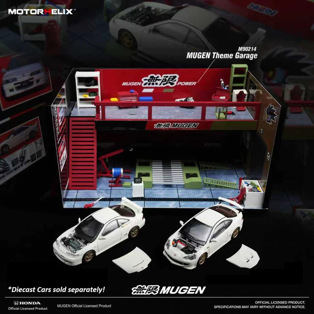 (PRE-ORDER) Motorhelix 1:64 Garage Scene Set - MUGEN Theme Garage M90214