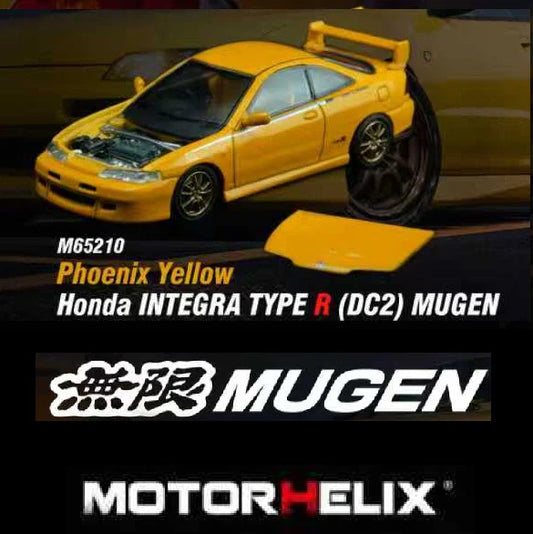 (PRE-ORDER) Motorhelix 1:64 Honda INTEGRA TYPE R (DC2) MUGEN - Phoenix Yellow M65210
