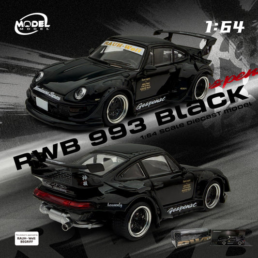 (PRE-ORDER) MODELMODEL 1:64 RWB 993 Black MM64-RWB993-004