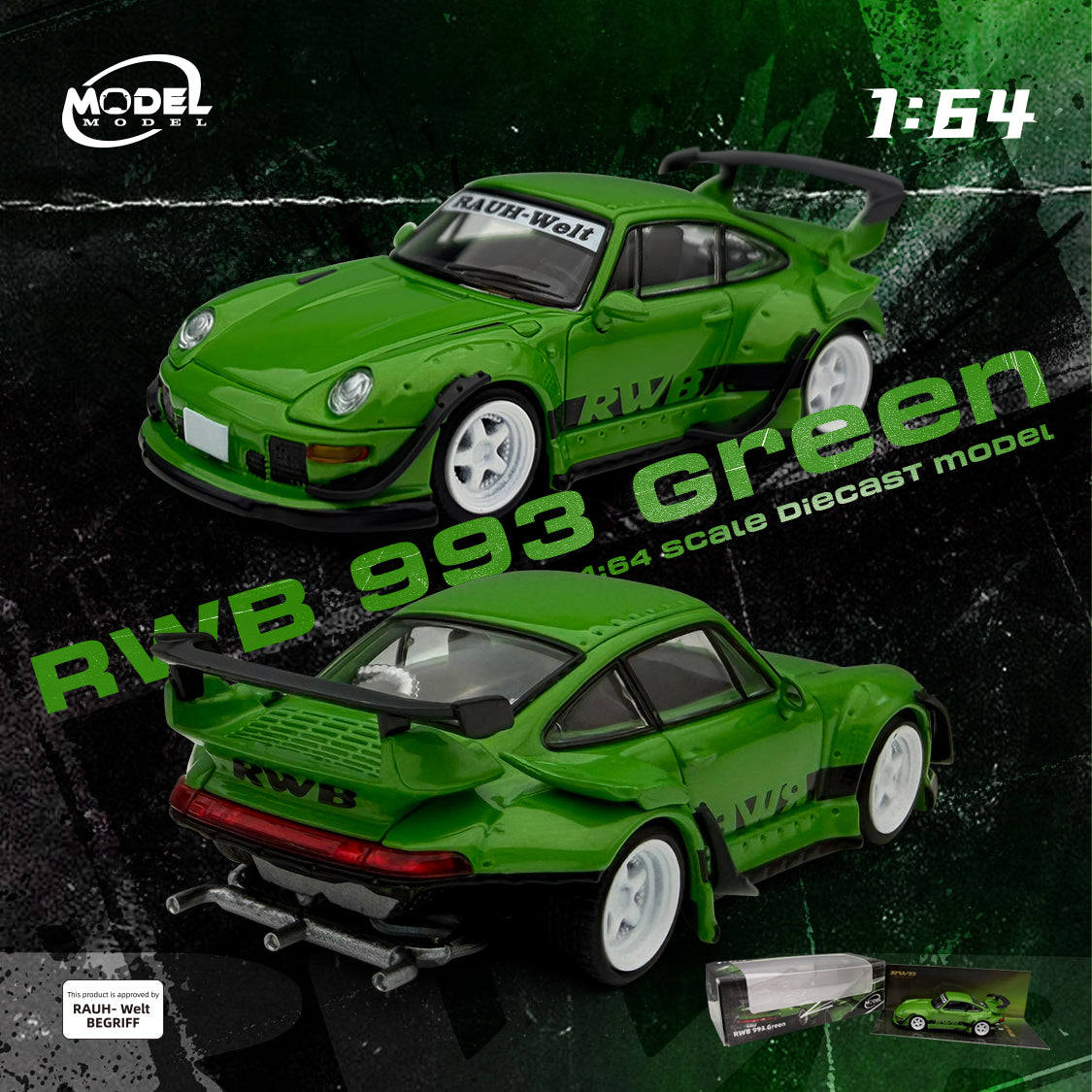 (PRE-ORDER) MODELMODEL 1:64 RWB 993 Green MM64-RWB993-008