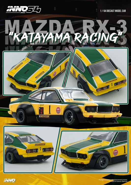 (PRE-ORDER) INNO64 1:64 MAZDA SAVANNA RX3 "KATAYAMA RACING" Livery IN64-RX3-KTYM