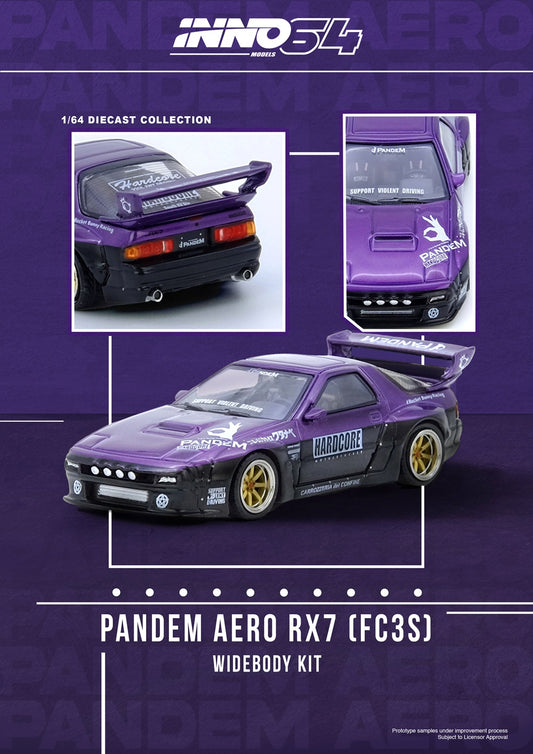 (PRE-ORDER) INNO64 1:64 MAZDA RX7 (FC3S) "PANDEM ROCKET BUNNY" Purple IN64-RX7FCP-PB