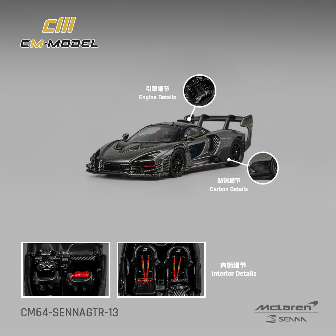 (PRE-ORDER) CM MODEL 1:64 Mclaren Senna GTR Dark Gray CM64-SennaGTR-13