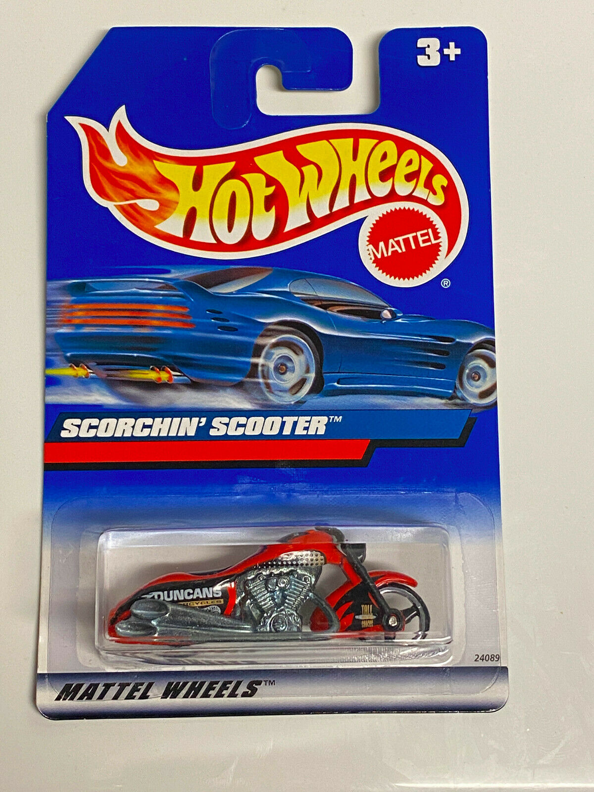 1999 Hot Wheels Scorchin Scooter Red International Card NIP