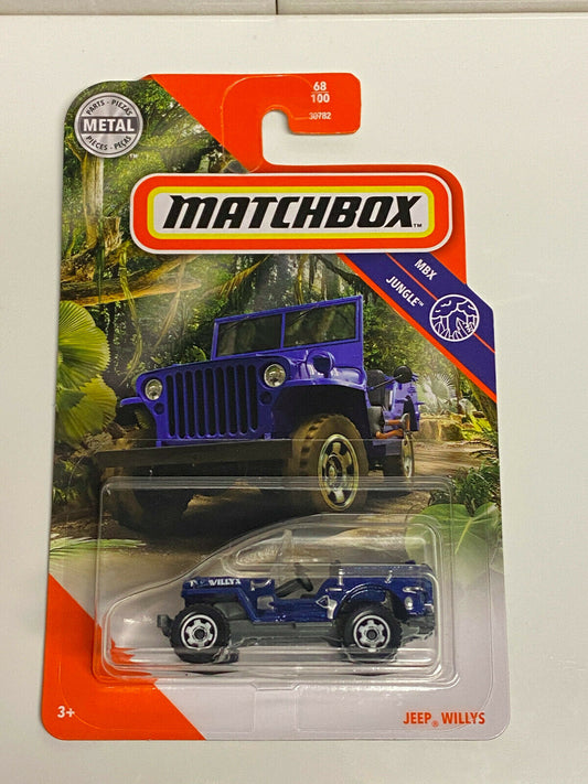 2020 Matchbox MBX Jungle #68/100 Jeep Willys Blue NIP