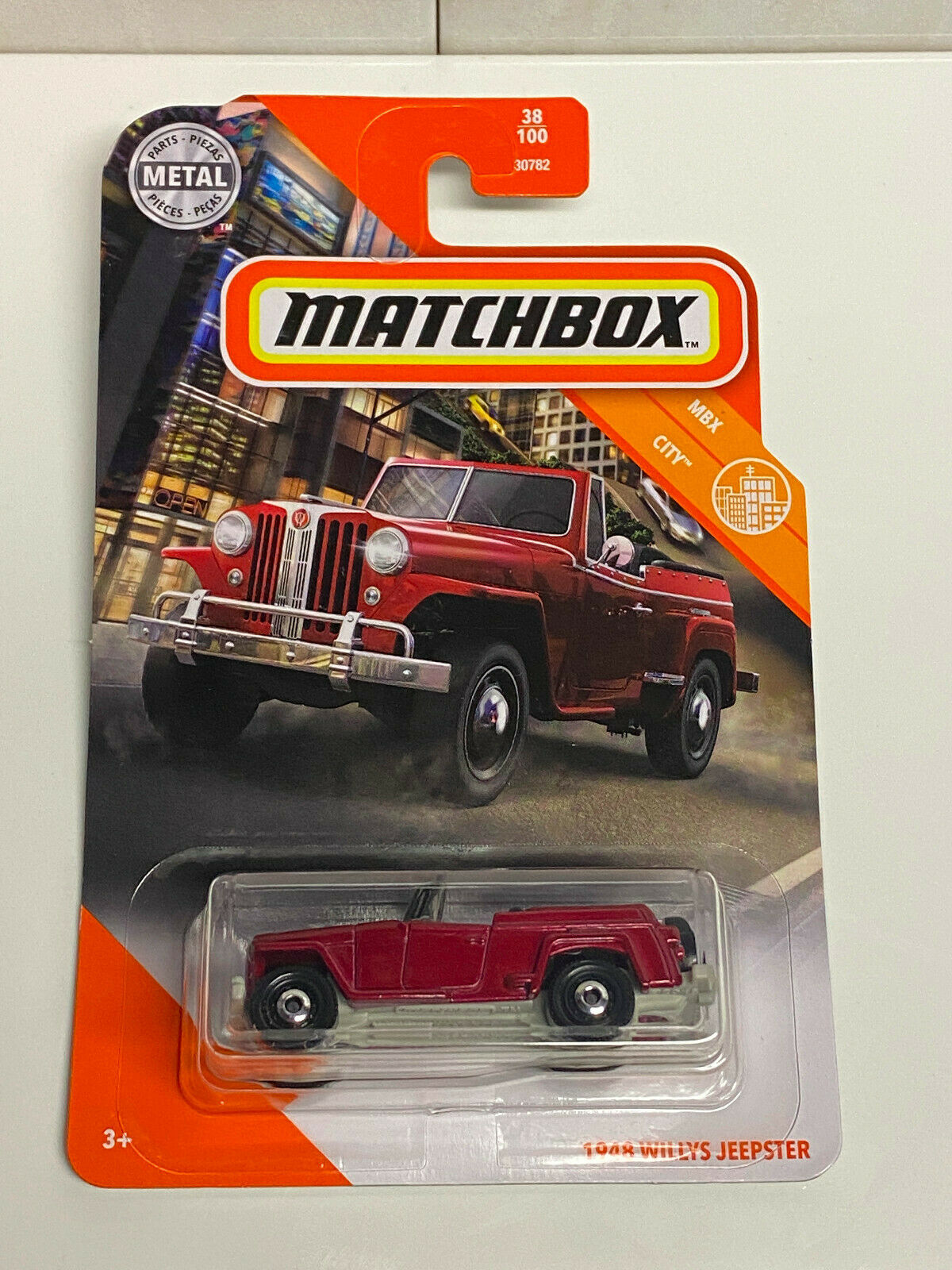 2020 Matchbox MBX City #38/100 1948 Willys Jeepster Red NIP