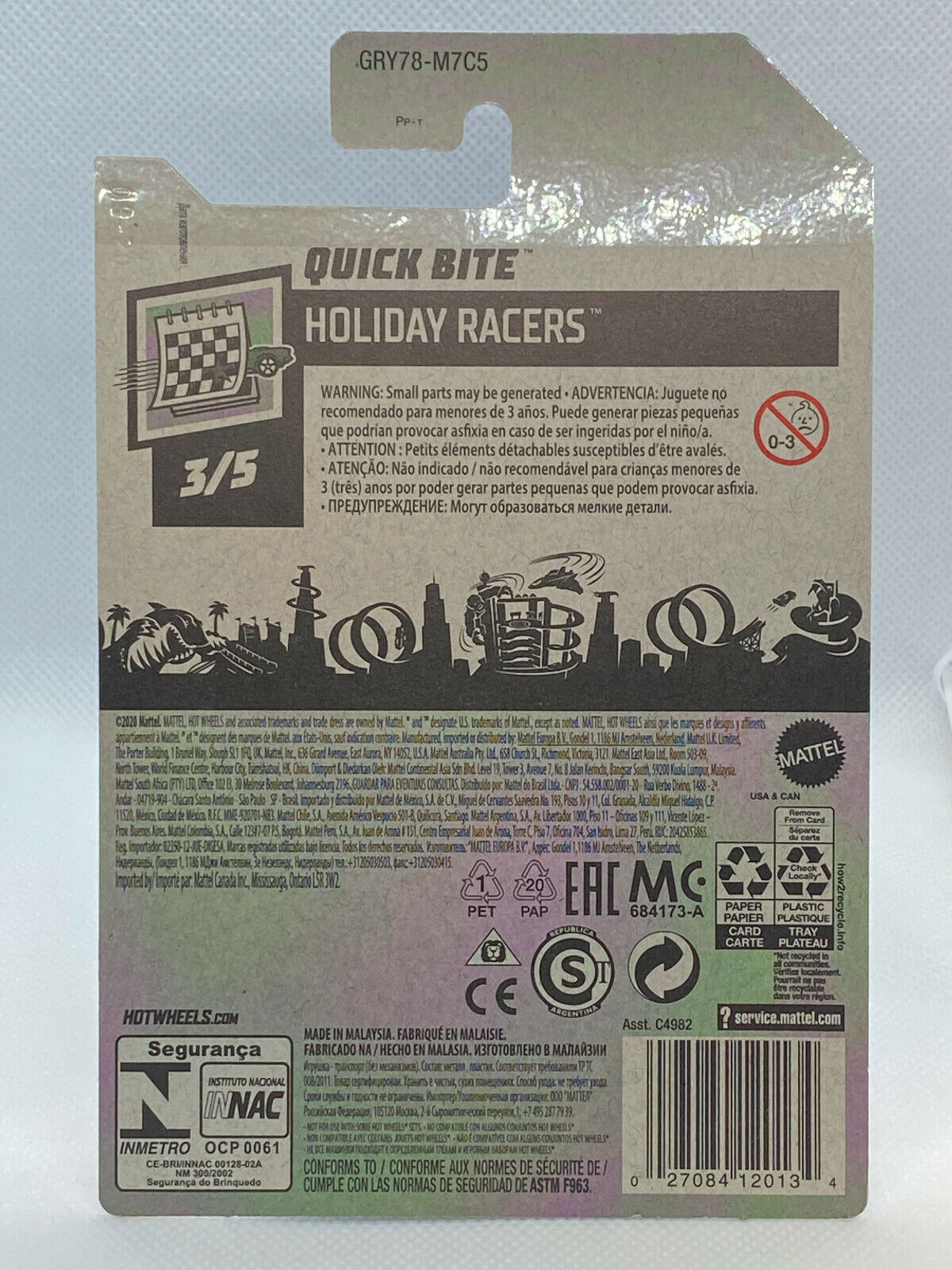 2021 Hot Wheels Holiday Racers #3/5 Quick Bite New Year 2021 #48/250 NIP