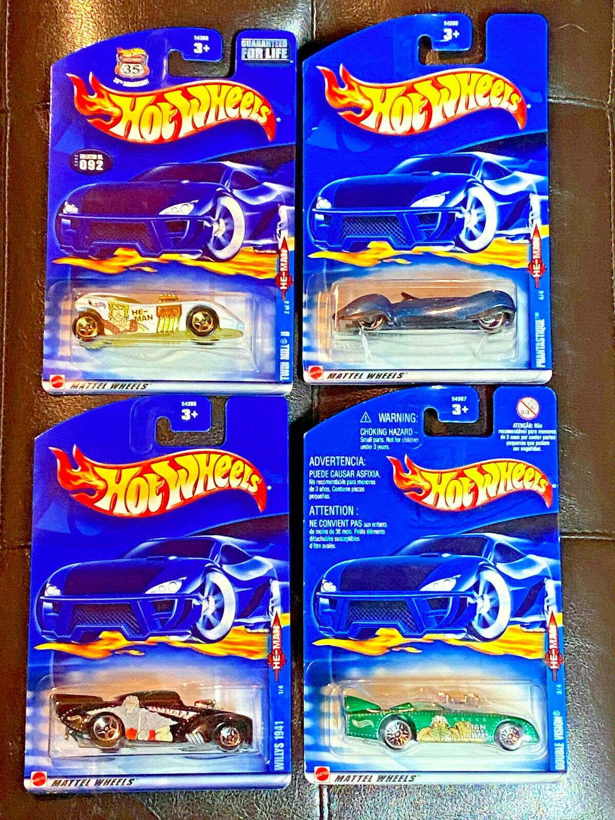 2002 Hot Wheels He-Man Series Full Set of 4 Collector #91,#92,#93,#94 NIP