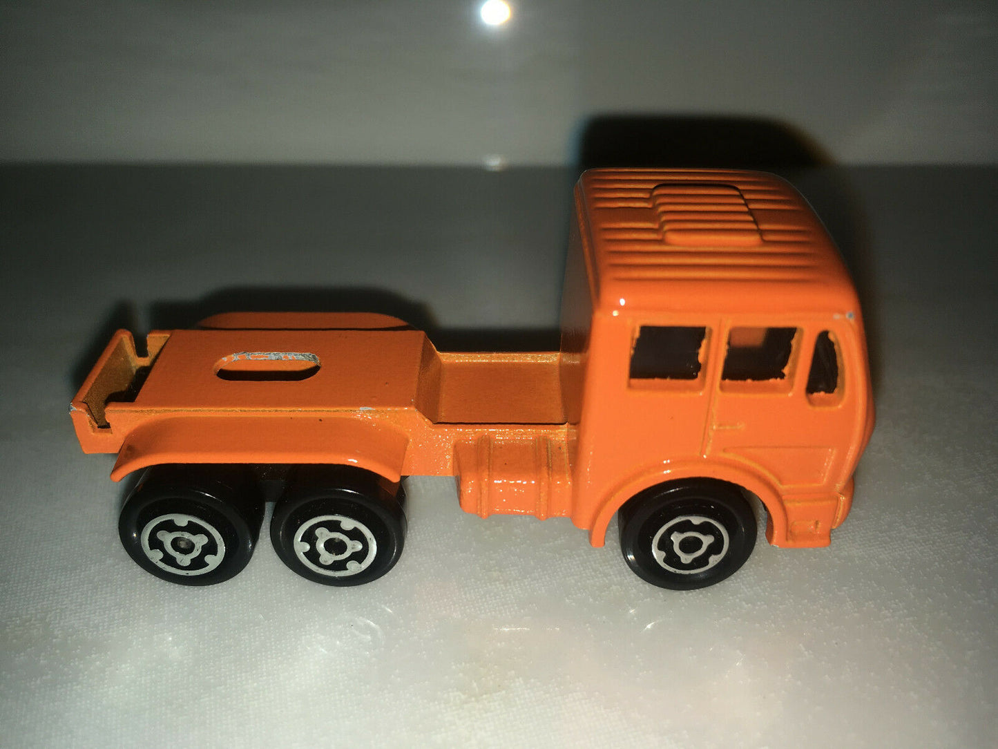 RARE VINTAGE Majorette Mercedes-Benz Garbage Truck Bright Orange