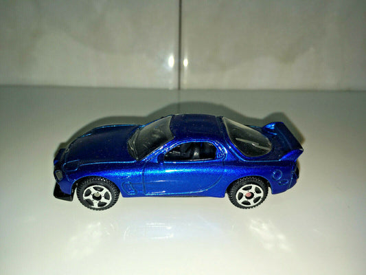 RARE VINTAGE '93 blue Mazda RX-7 FD Twin Turbo 1/64 LOOSE GOOD CONDITION