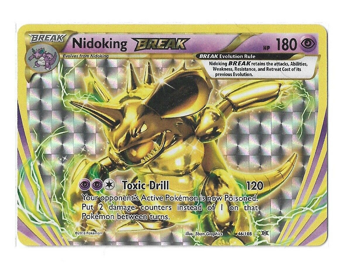 Pokémon TCG XY Evolution #46/108 Ultra Rare NIDOKING BREAK Holo Pack Pull NM