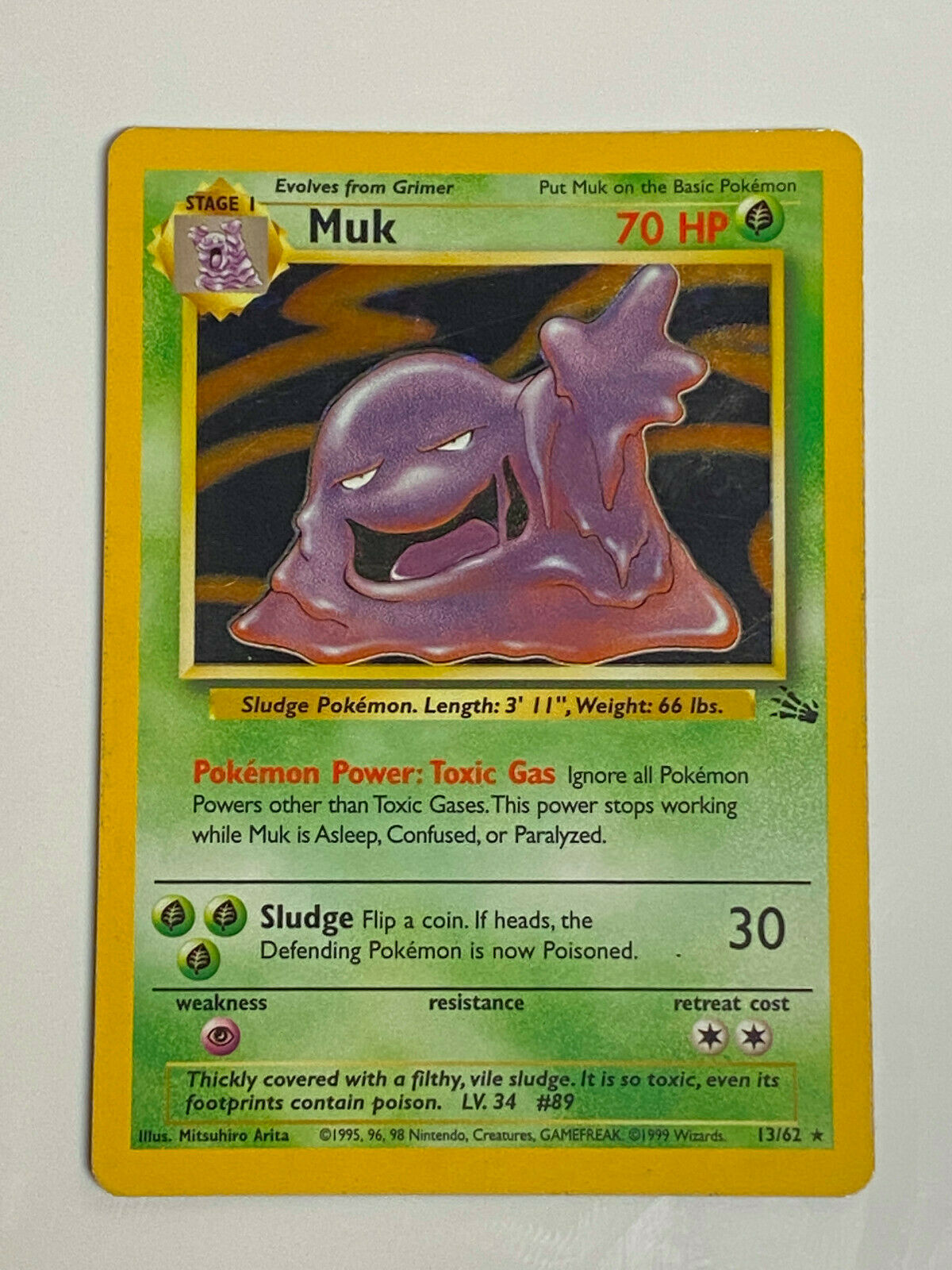 Pokémon Muk Fossil Set Holographic #89 Holo Rare MP WOTC