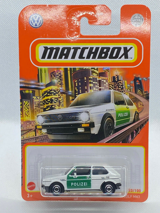 2021 Matchbox 1976 Volkswagen Golf MK1 #33/100 Polizei Police Car NIP