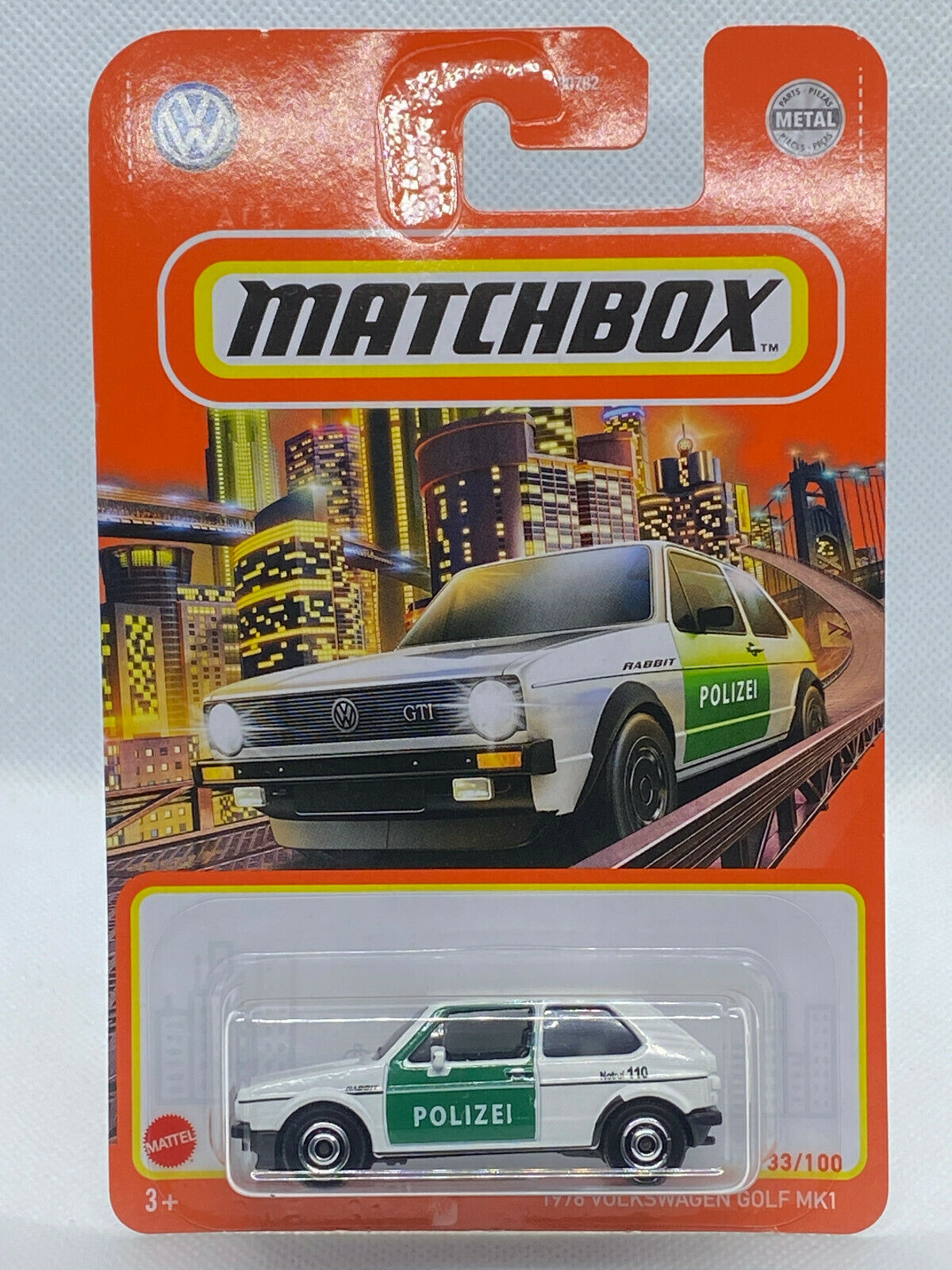 2021 Matchbox 1976 Volkswagen Golf MK1 #33/100 Polizei Police Car NIP