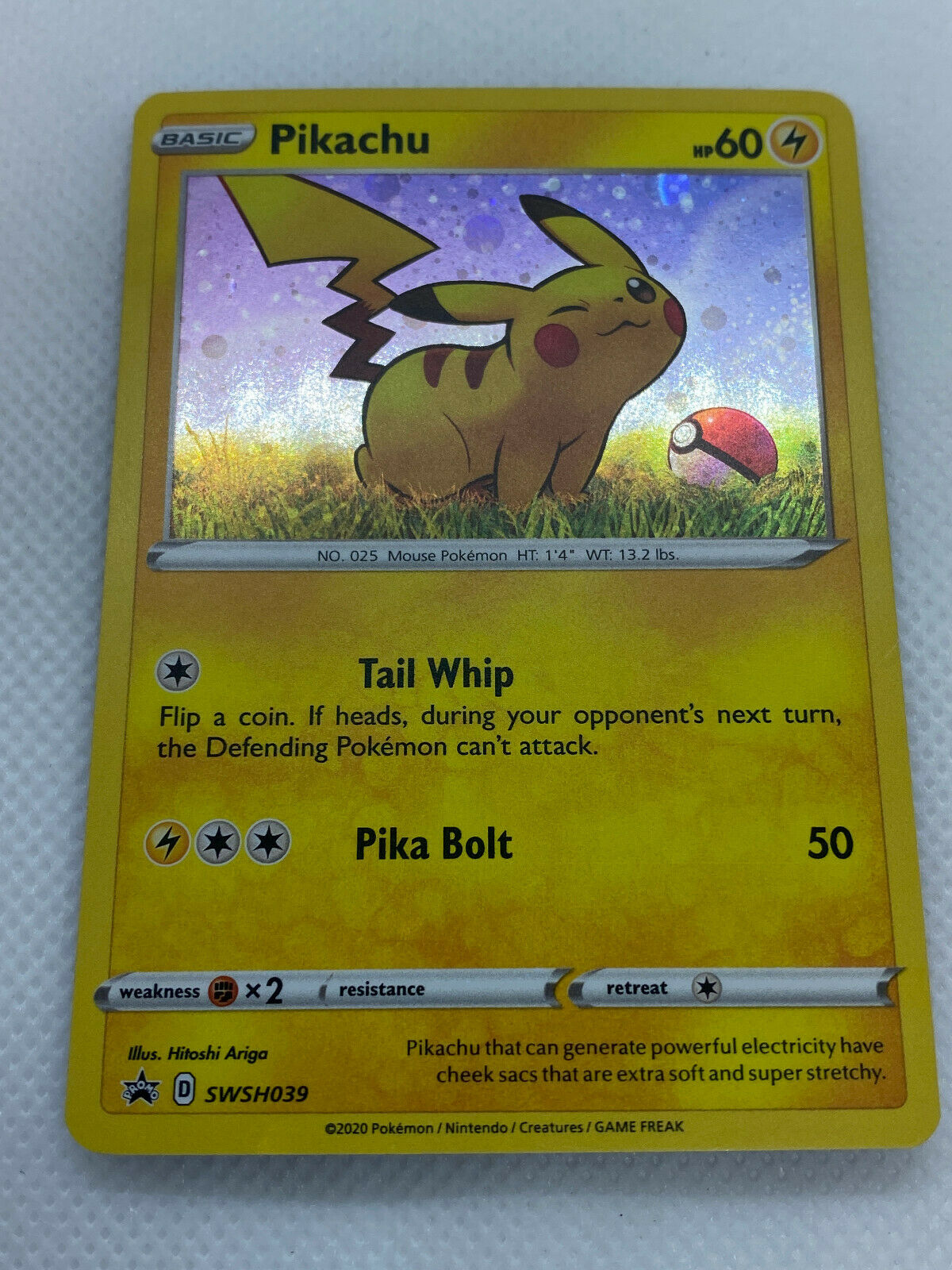 Pokémon Pikachu HOLO SWSH039 PROMO (Print lines on holo Error)