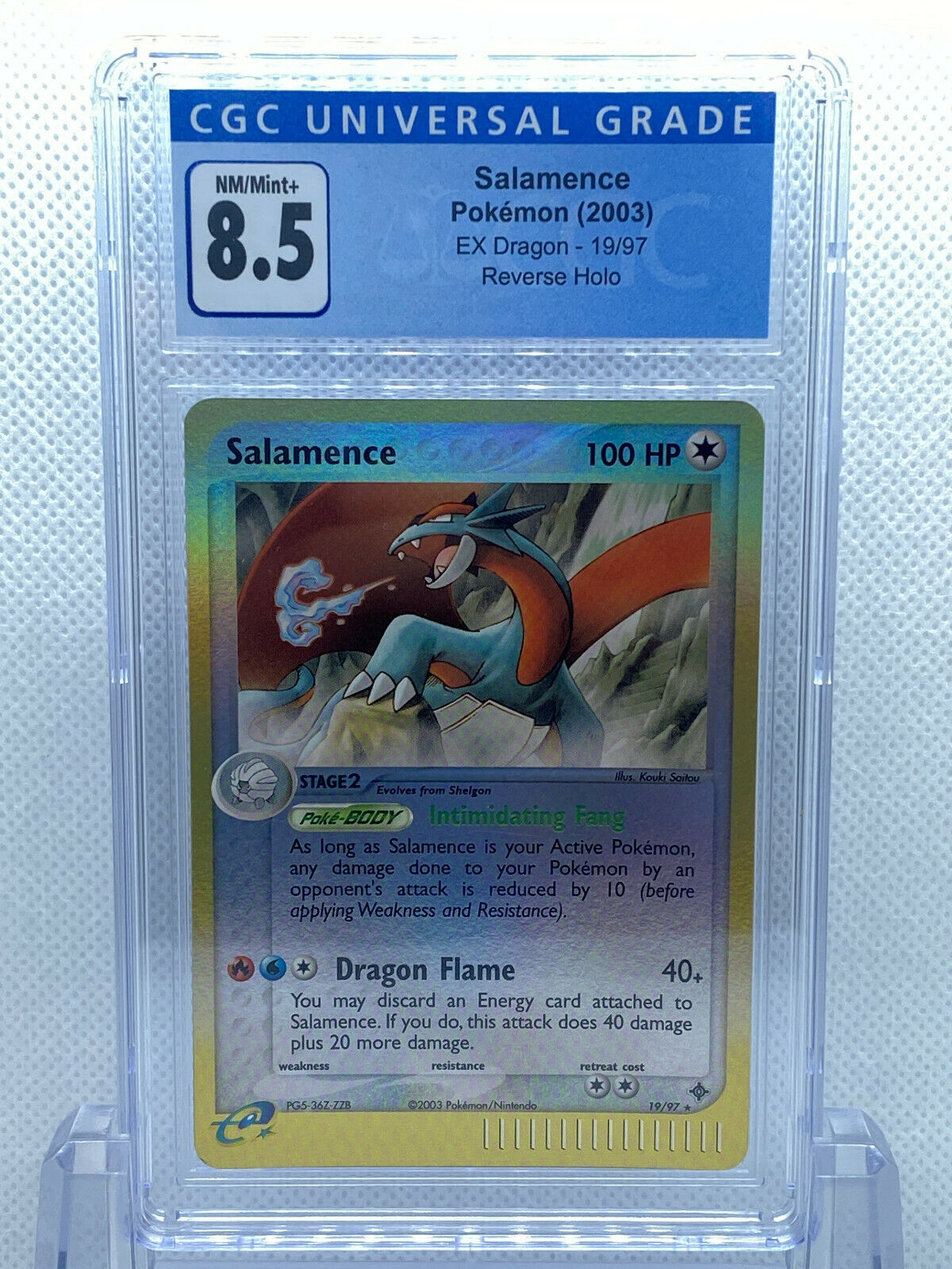 Pokémon (2003) Salamence Reverse Holo EX Dragon #19/97 CGC 8.5 NM+