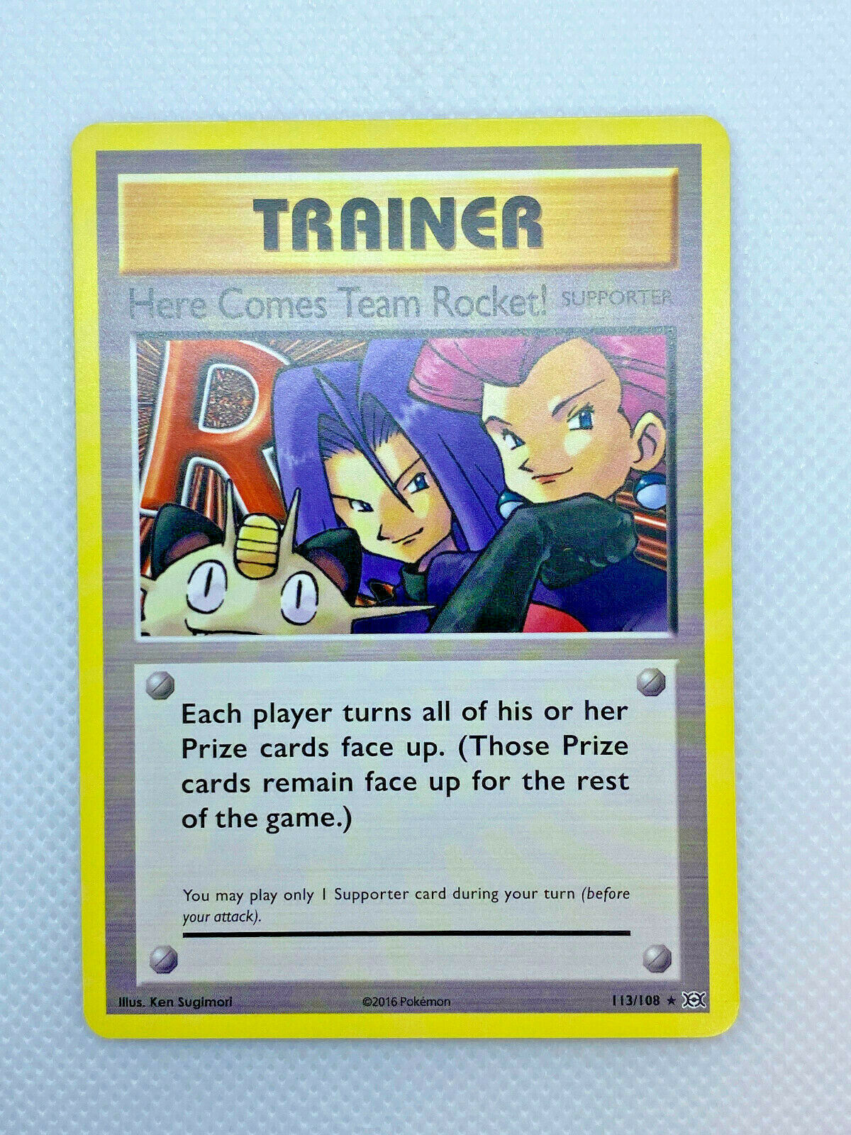 Pokémon TCG XY Evolution Secret Rare Here Comes Team Rocket! 113/108 SECRET RARE