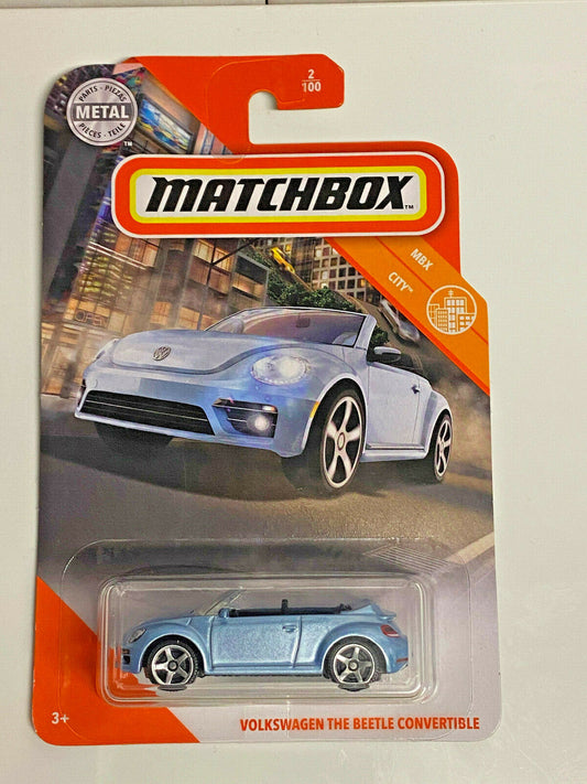 2020 Matchbox MBX City Volkswagen The Beetle Convertible #2/100 BLUE NIP