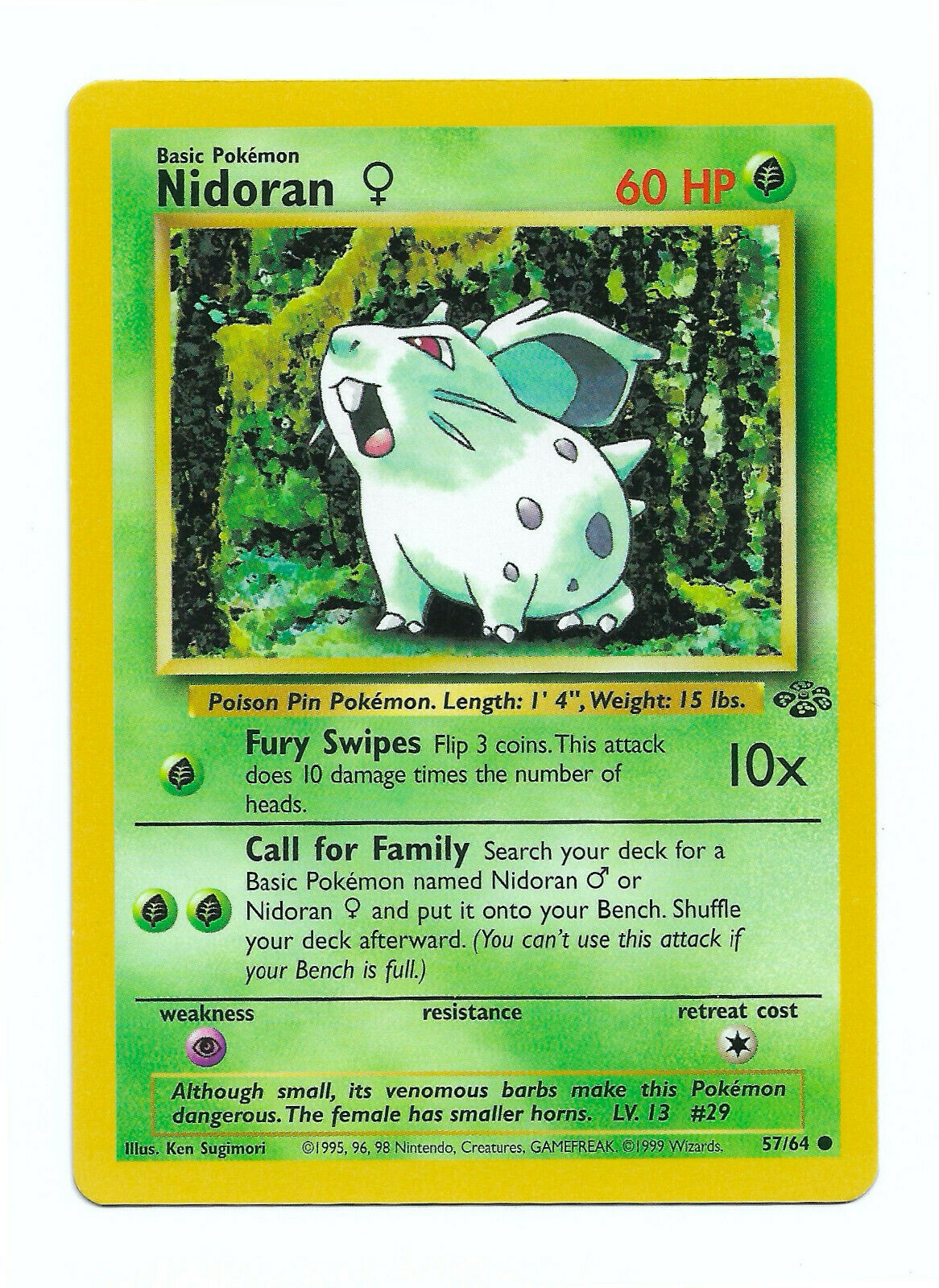 Pokémon Jungle Series Female Nidoran #29 Common CARD LP WOTC