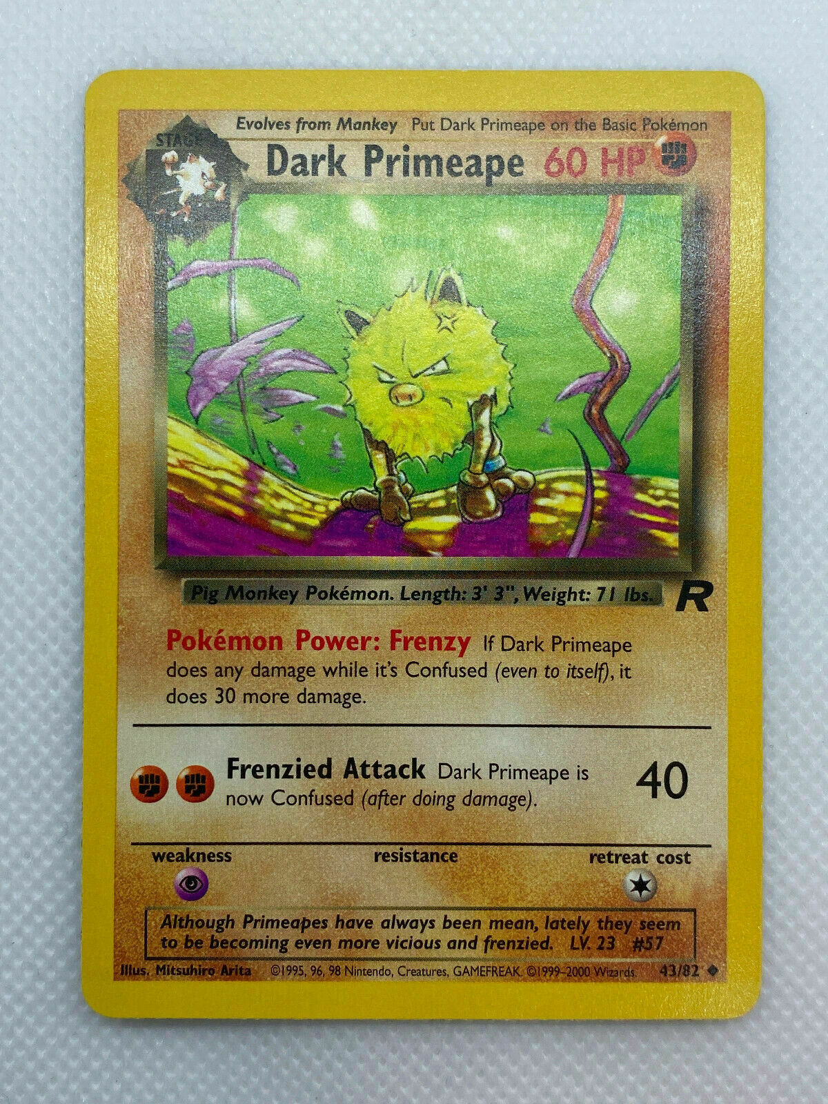 Pokémon Dark Primeape Team Rocket Uncommon #43/82 WOTC NM
