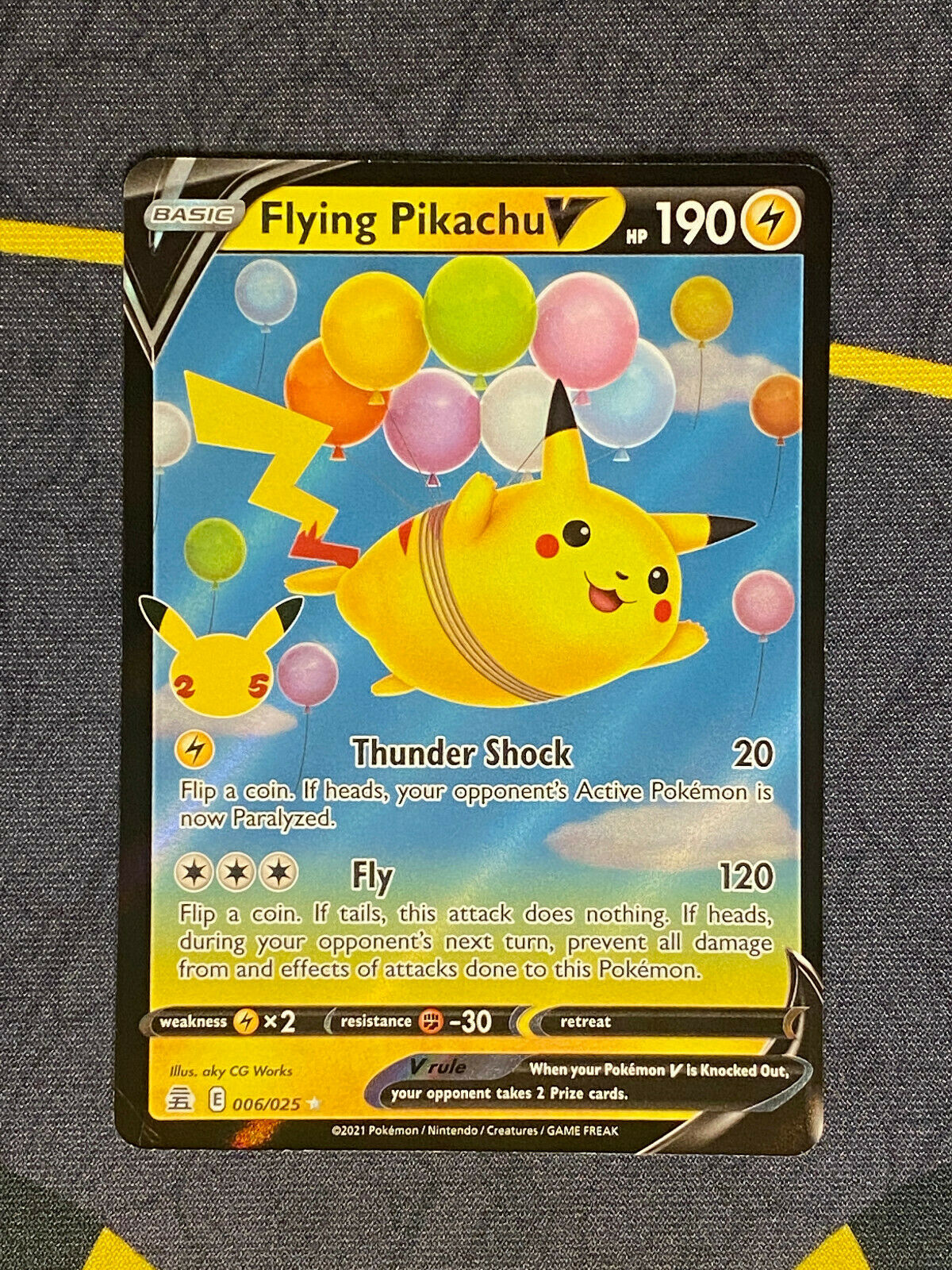 Pokémon Celebrations 25th Anniversary 006/025 Flying Pikachu V Holo Rare NM
