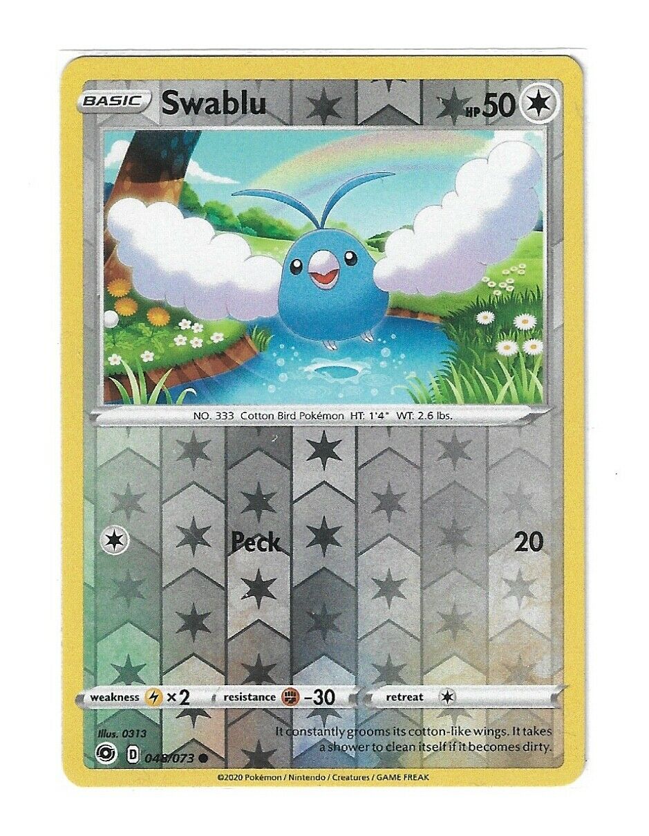 Pokémon Champion's Path Swablu Reverse HOLO Common #48/73 NM FRESH PULL