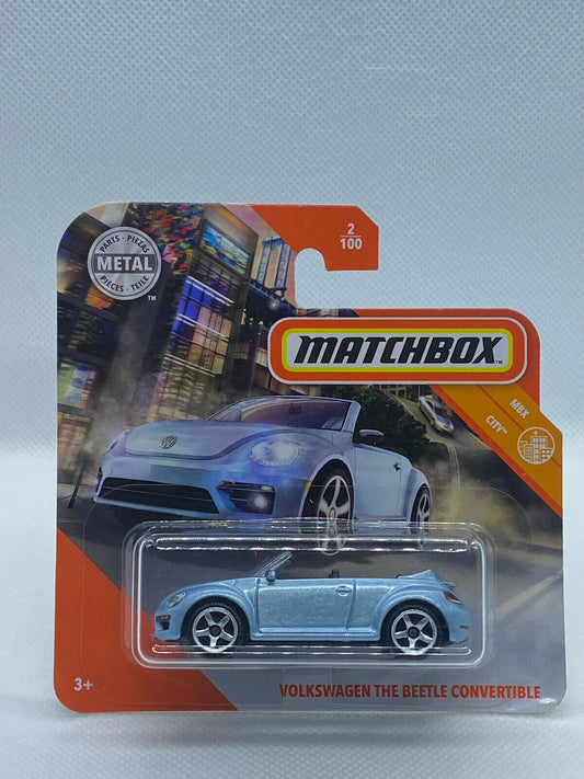 2020 Matchbox MBX City Volkswagen The Beetle Convertible #2/100 BLUE Short Card