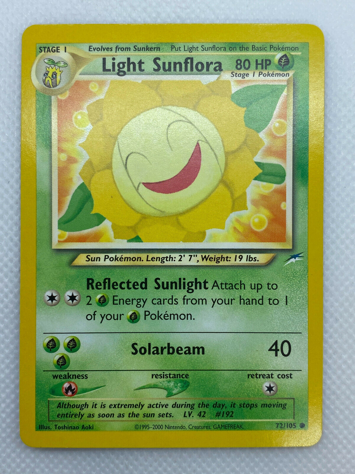 Pokémon Light Sunflora 72/105 Neo Destiny Common NM