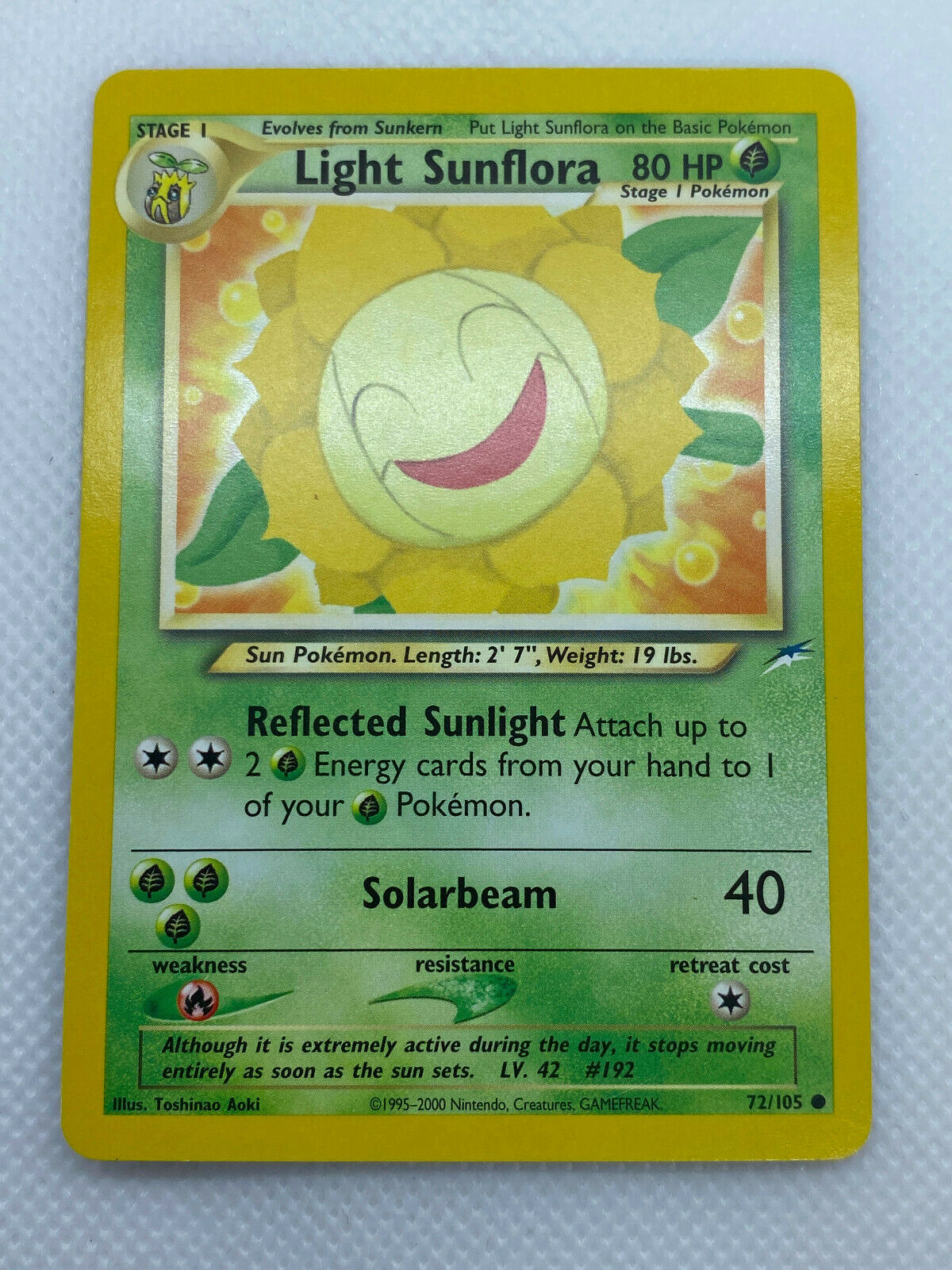 Pokémon Light Sunflora 72/105 Neo Destiny Common NM