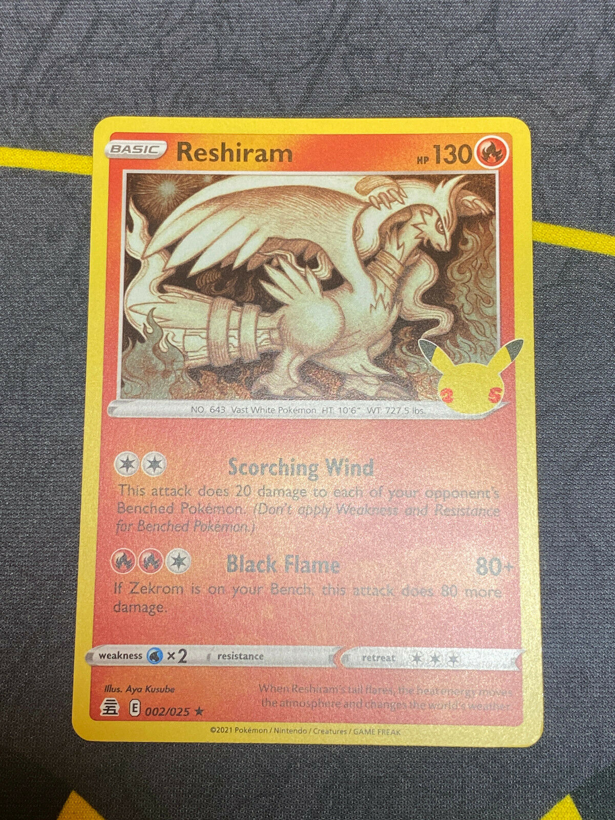 Pokémon Celebrations 25th Anniversary 002/025 Reshiram Holo Rare NM