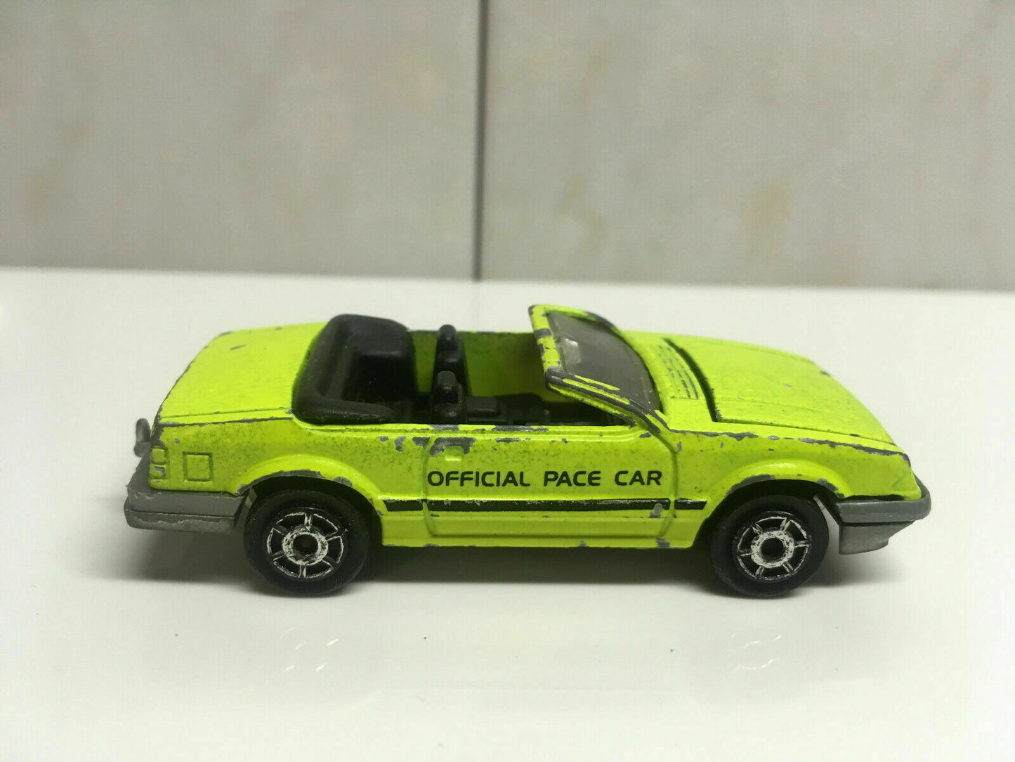 RARE VINTAGE Majorette #227 Yellow Mustang Convertible Official Pace Car