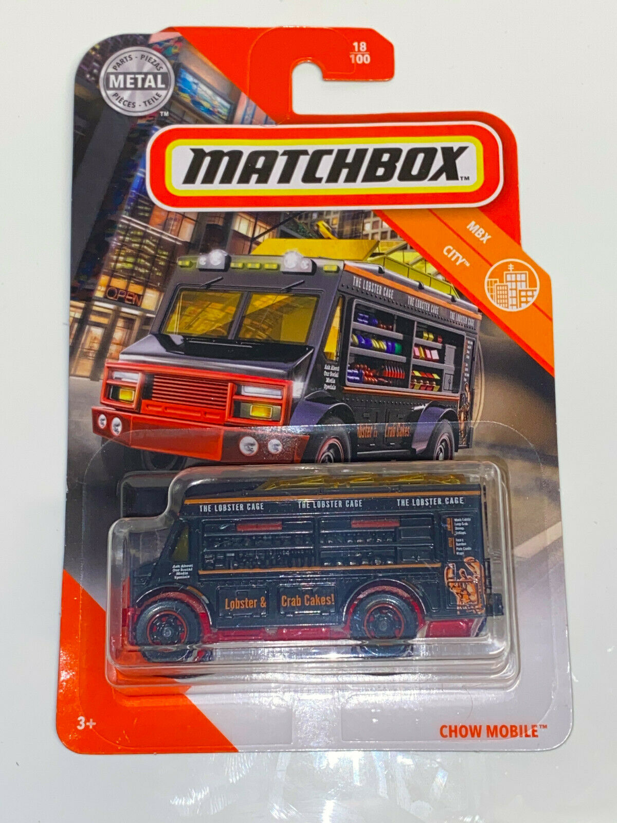 2019 Matchbox MBX City #18/100 Chow Mobile Lobster Crab Cakes NIP
