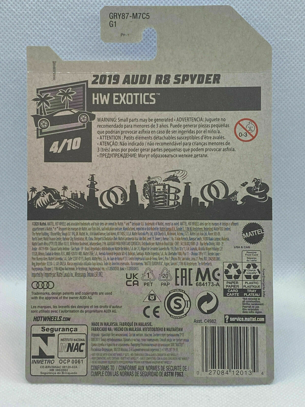 2021 Hot Wheels HW Exotics #4/10 2019 Audi R8 Spyder #211/250
