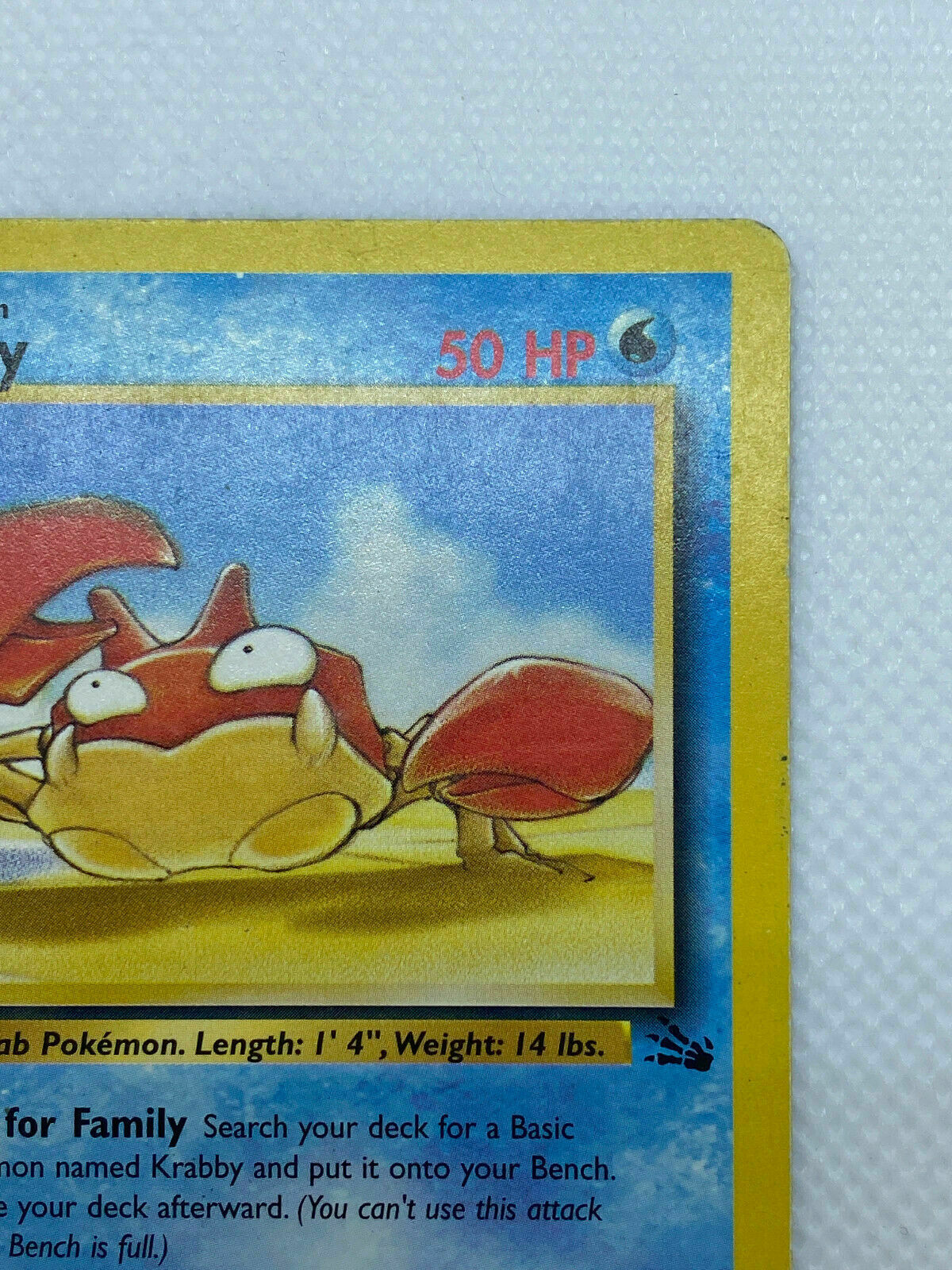 Pokémon Krabby 51/62 Trading Card Basic Pokémon All Original Fossil Set HP/MP