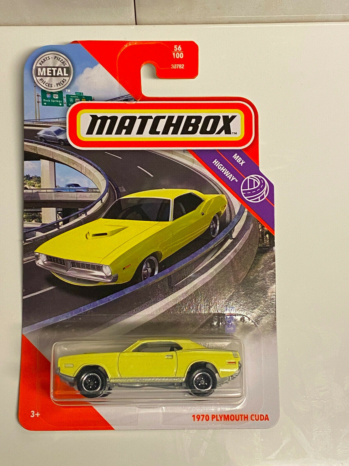 2020 Matchbox MBX Highway #56/100 1970 Plymouth Cuda Yellow NIP