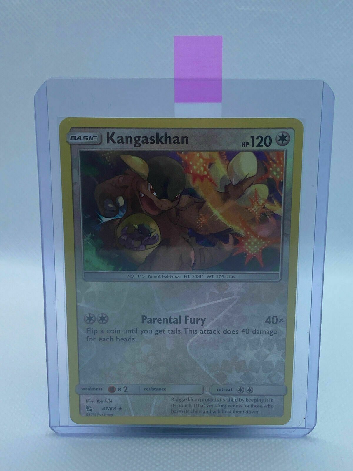 Pokémon Hidden Fates Reverse Holo Rare Kangaskhan #47/68 Fresh Pull Near Mint