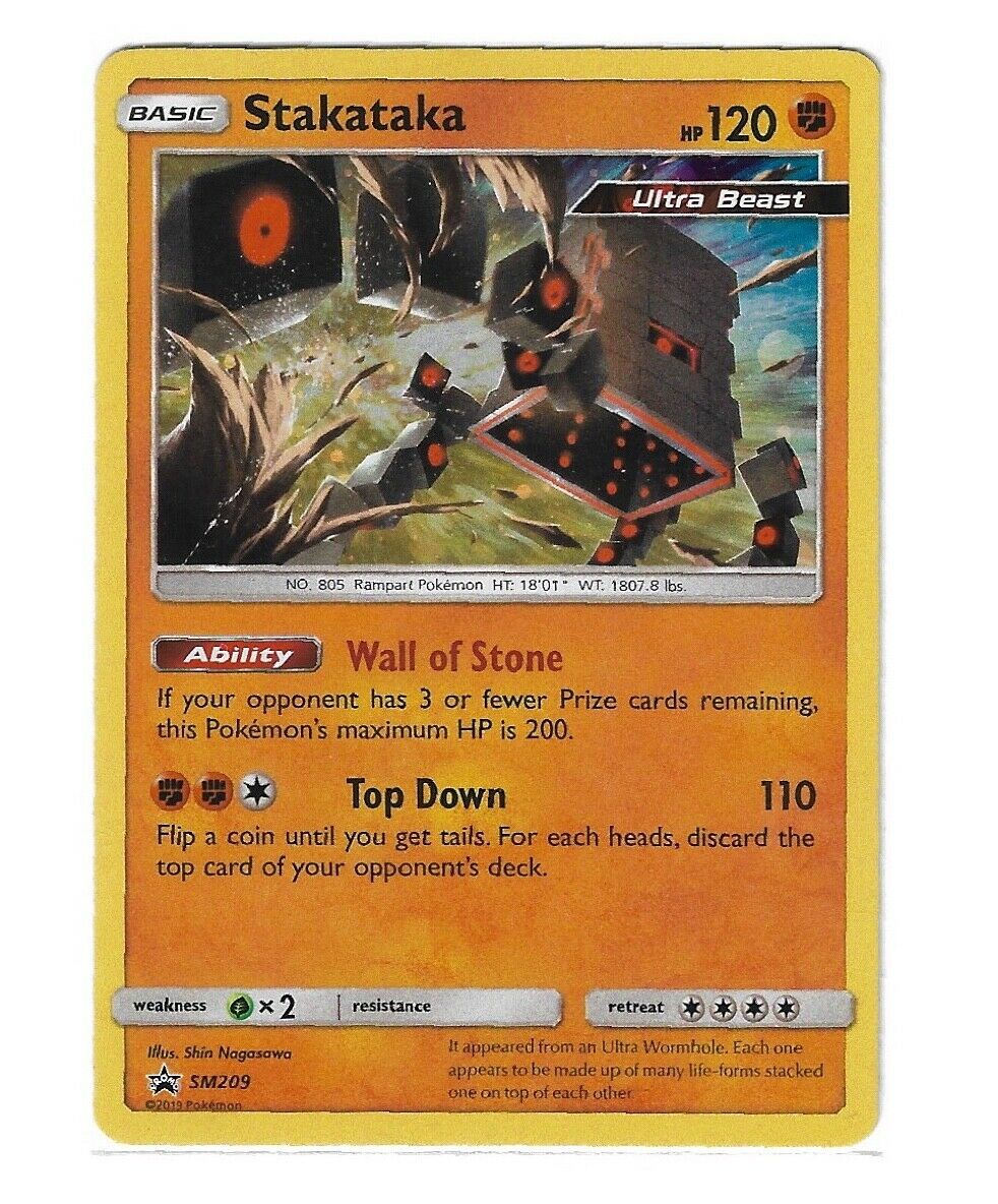 Pokémon Black Star Promo Stakataka Ultra Beast HOLO SM209 NM